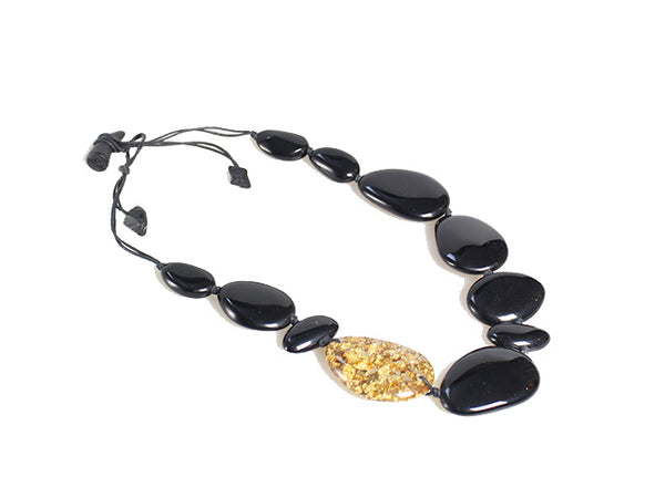 Kette Lisi schwarz--gold glanz