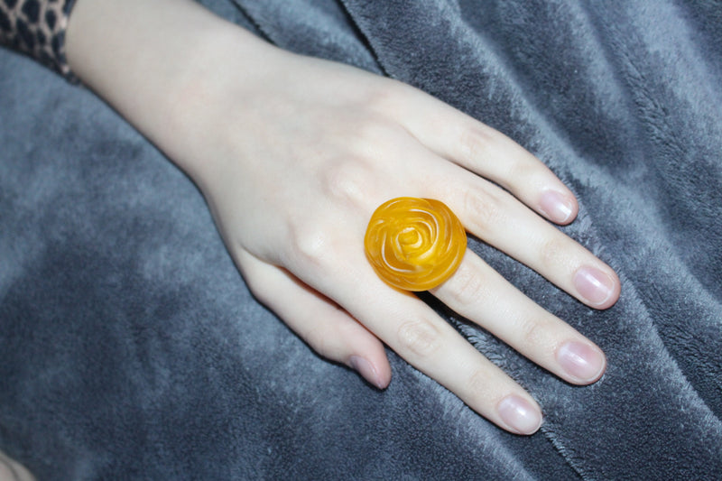 Ring Rose gelb transparent